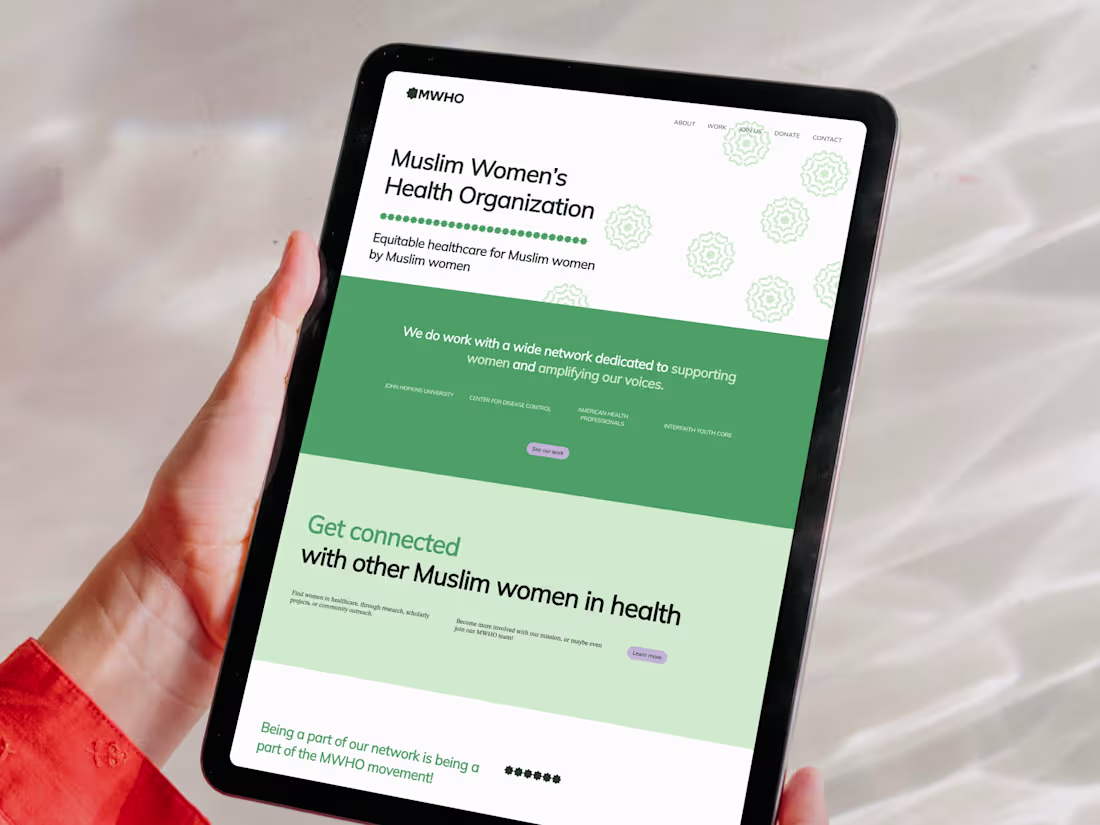 Cover image for Full website design for the Muslim Women’s Health Association