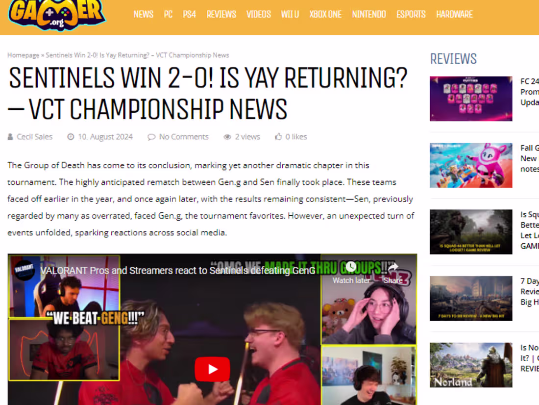 Cover image for Daily Gaming Blog Writer - PC, Console, eSports and Guides