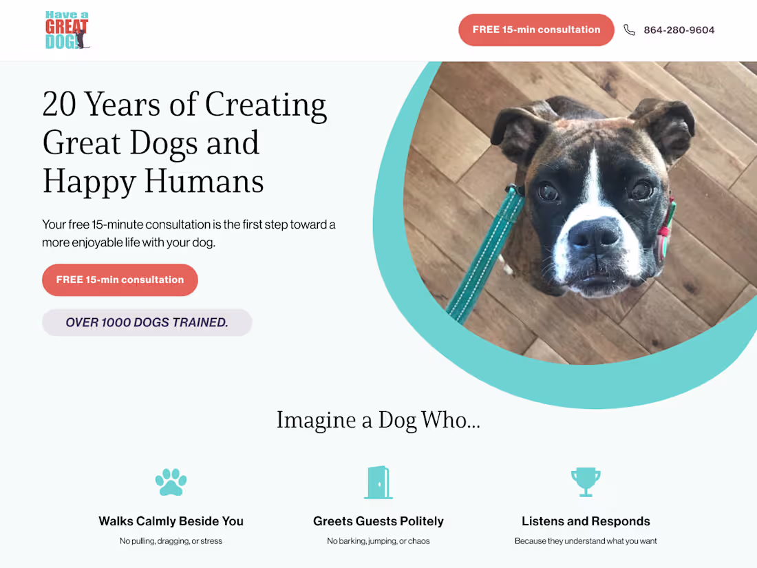 Cover image for Lead-Generating Consultation Page for Dog Trainer