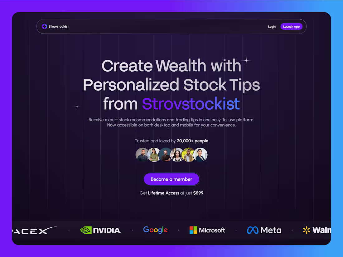 Cover image for Landing Page Design for Stock Advisory & Trading Tips Platform