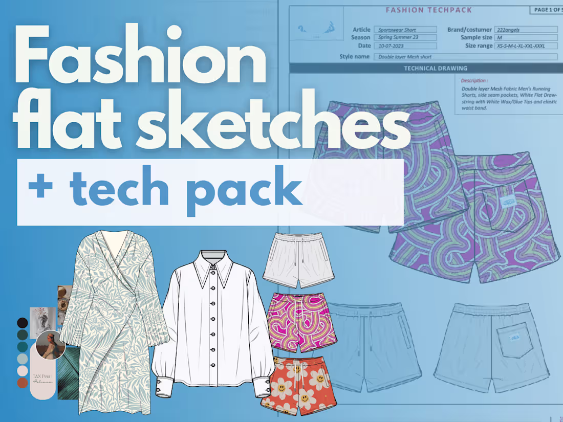 Cover image for Fashion Technical Drawing & Tech pack design