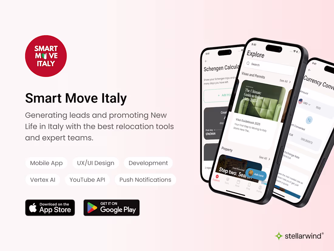 Cover image for Mobile App Design & Development for Italy Relocation