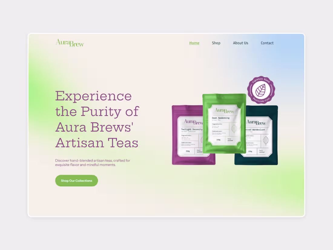 Cover image for Aura Brew Website Design