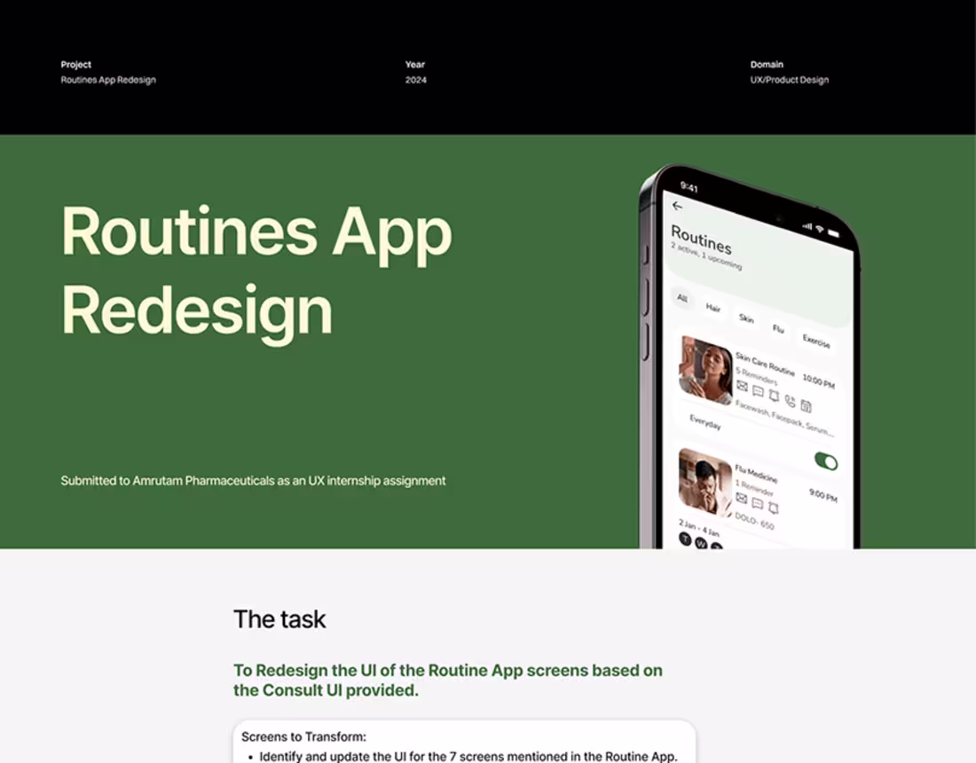 Cover image for Routines App Redesign- Mini UX Project :: Behance