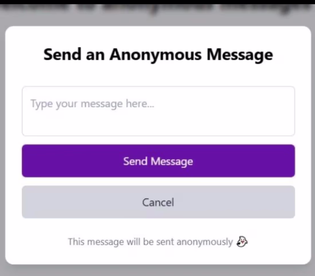 Cover image for Send and recieve anonymous messages