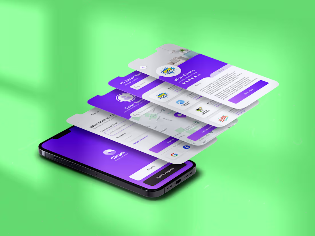 Cover image for Clique Project Pitch on Behance