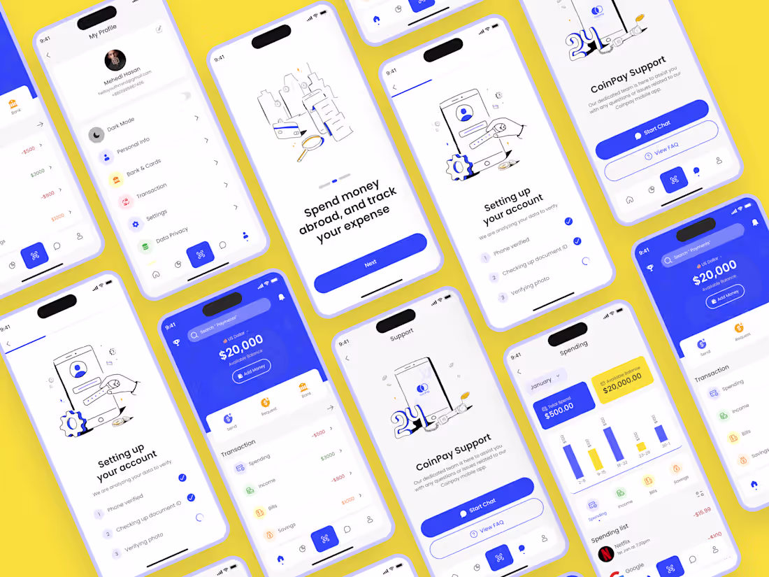 Cover image for FinTech Mobile App - Figma UIUX design! Modern fintech mobil...