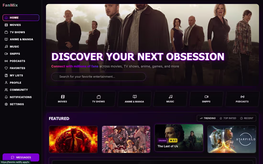 Cover image for My latest portfolio project is FanMix — a platform that blen...