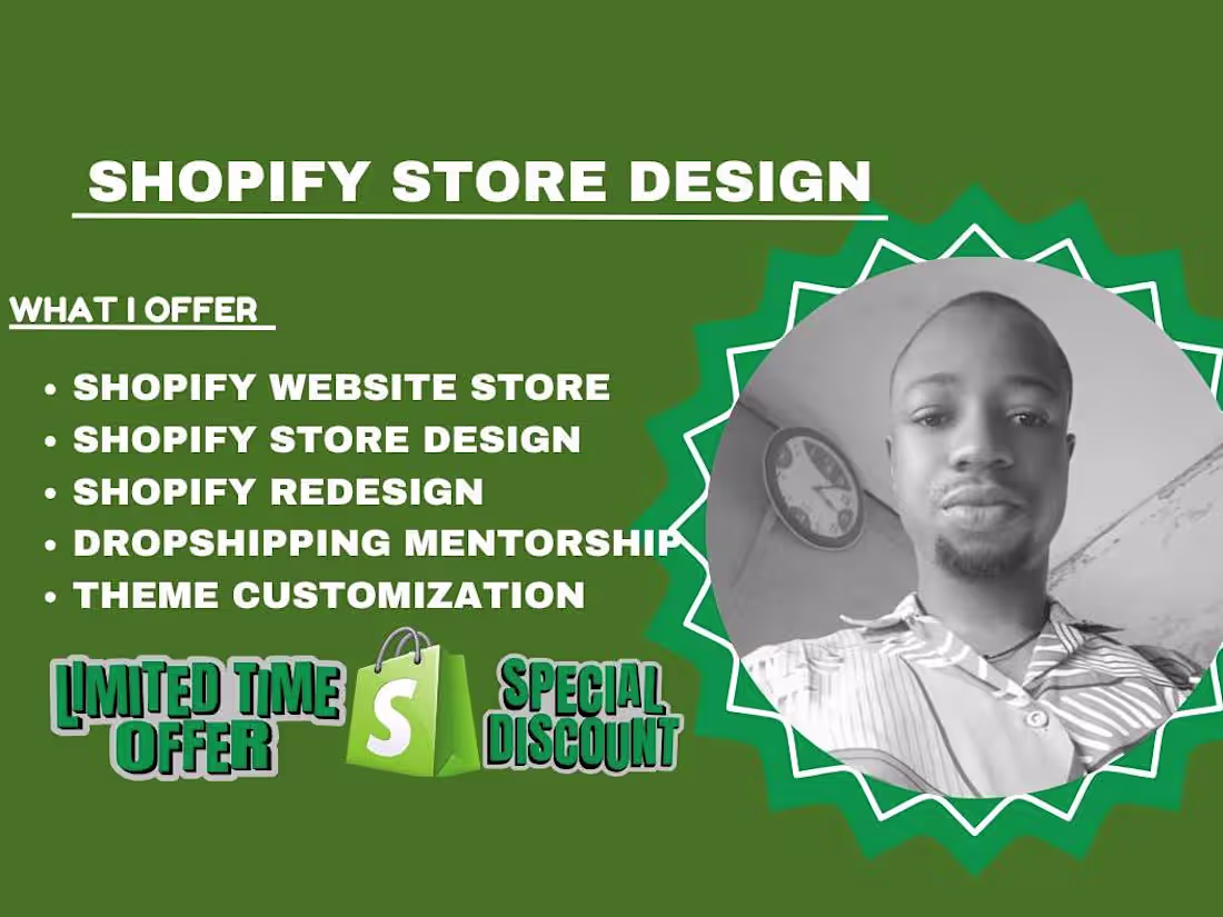 Cover image for I will create shopify dropshipping store, shopify store design