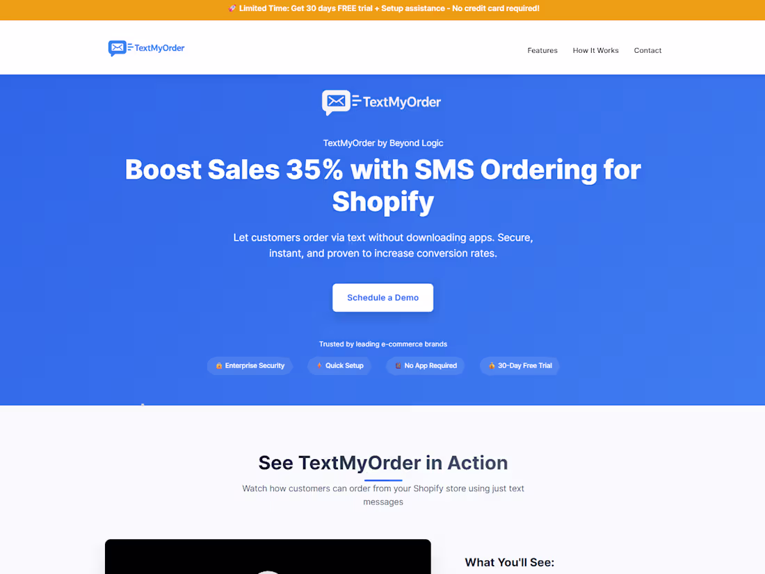 Cover image for TextMyOrder - SMS Ordering for Shopify Stores