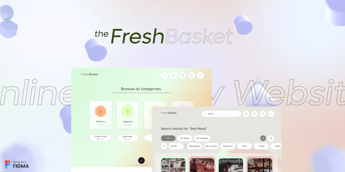 Cover image for 🌿 FreshBasket: Redefining Online Grocery Shopping 🎨🛒