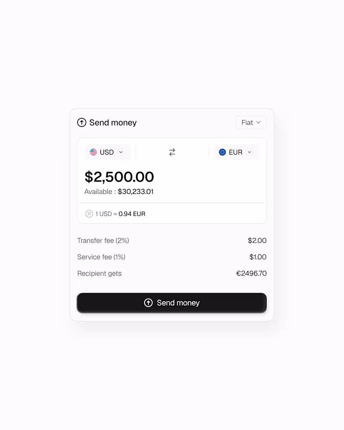Cover image for Clean UI Send money component