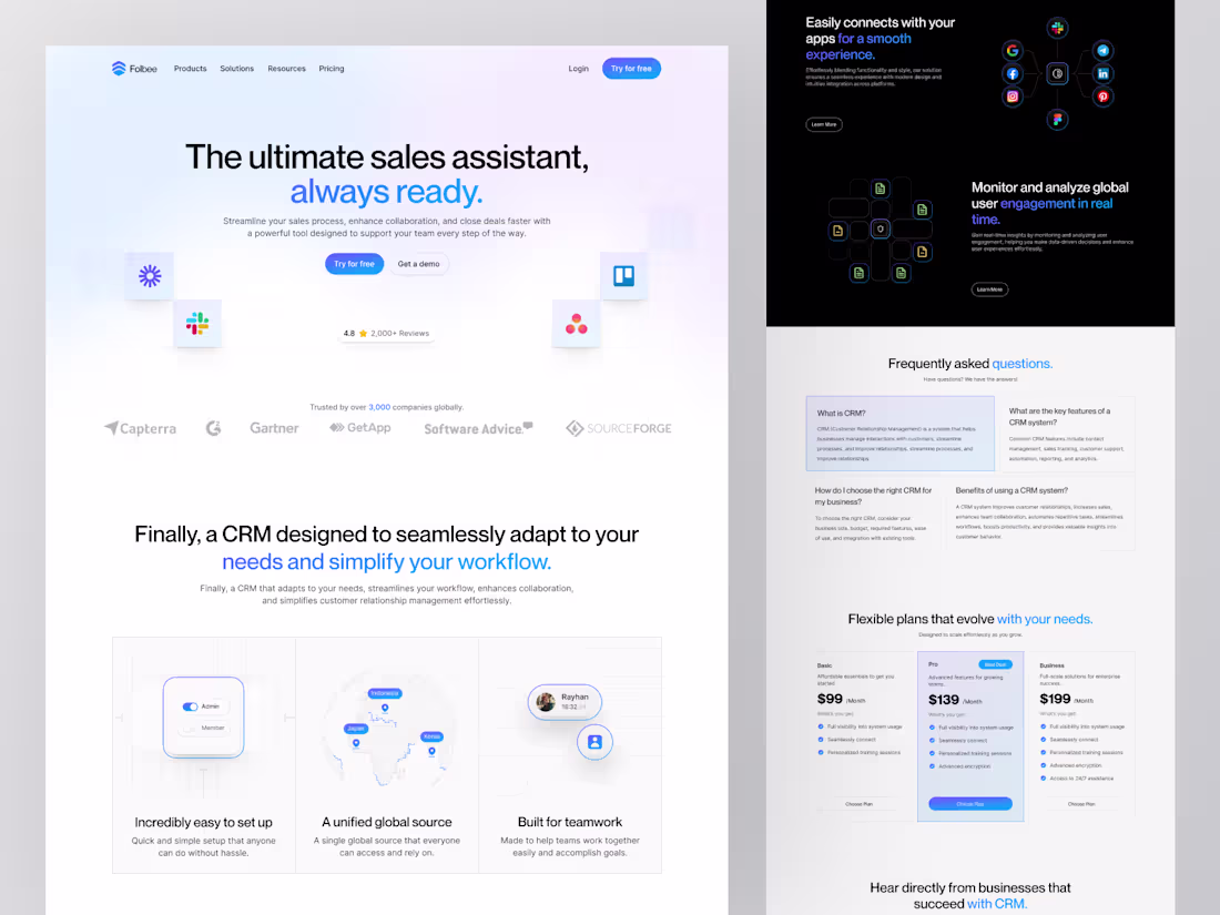 Cover image for Folbee - CRM ⏐ Landing Page