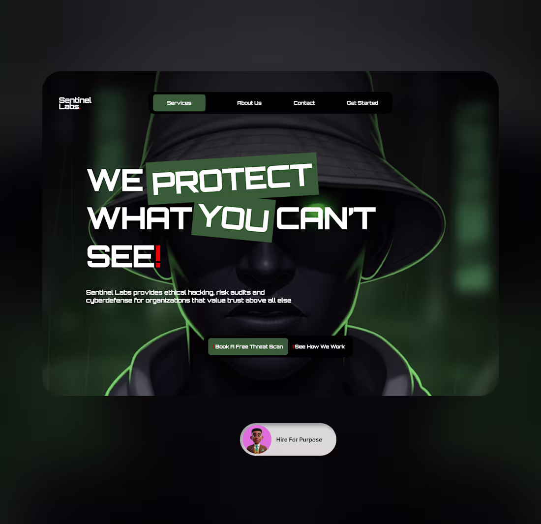 Cover image for Cybersecurity Landing Page — High-Impact Hero Section A bold...