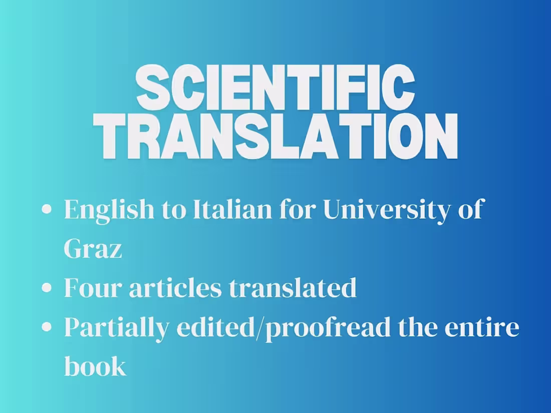 Cover image for Scientific translation for University of Graz