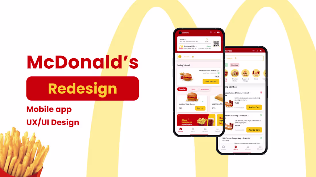Cover image for McDonald's Redesign App: Behance