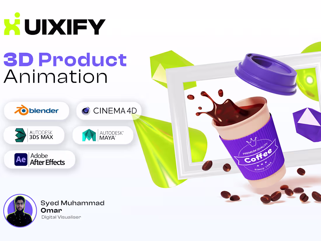 Cover image for I will create jaw dropping 3d product animation 