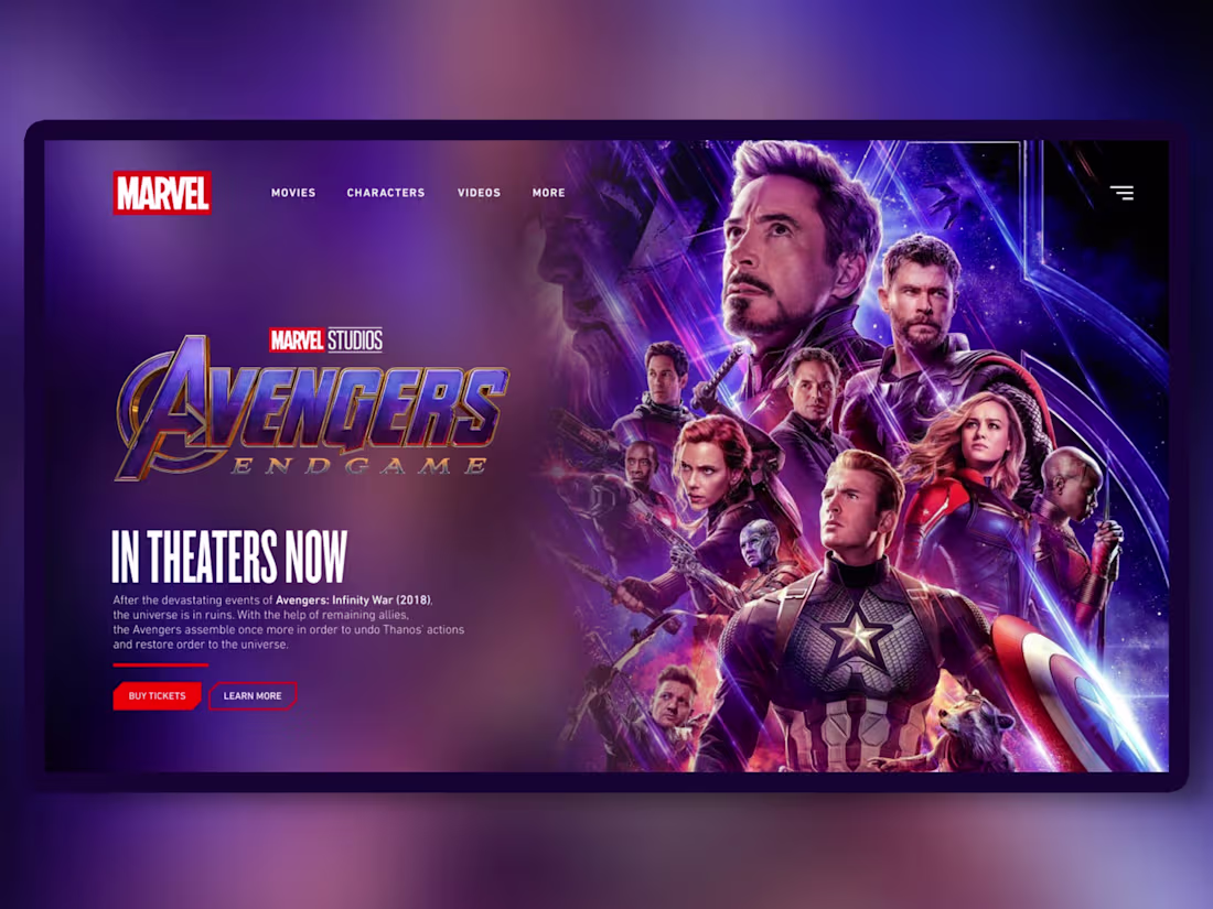 Cover image for Avengers Endgame UI