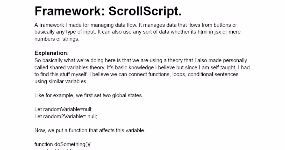 Cover image for ScrollScript: A Self-Made Framework.