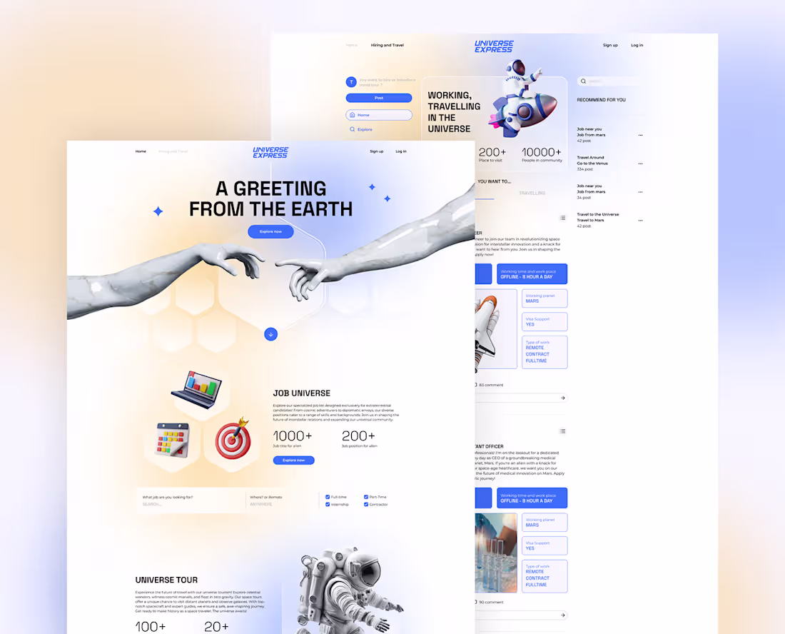 Cover image for UX/UI website design - UNIVERSE EXPRESS :: Behance