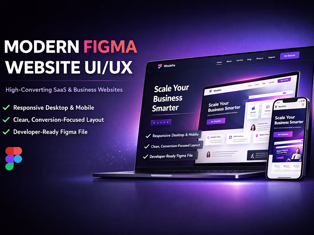 Cover image for Design a modern figma website UI UX or saas dashboard design