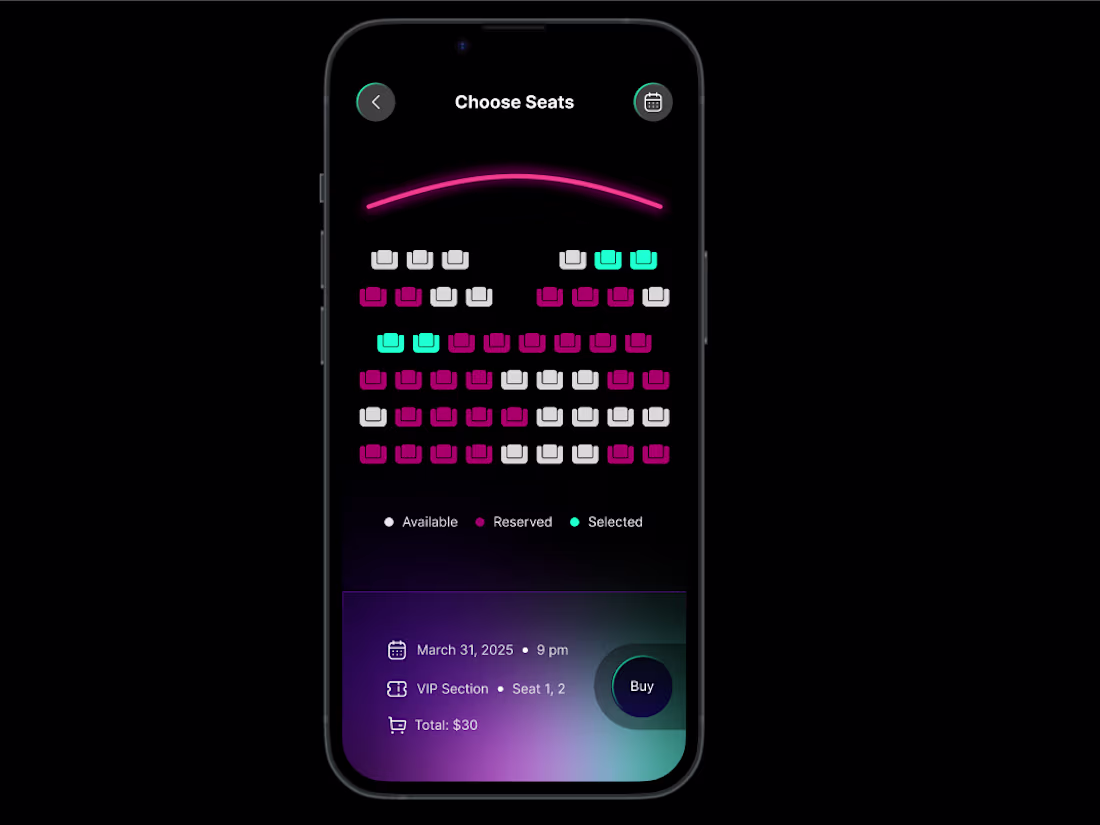 Cover image for Movie Ticket Booking App prototype using Figma