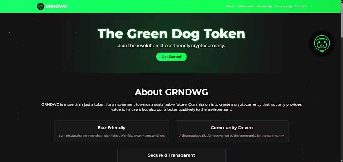 Cover image for Meme token The Green Dog Token