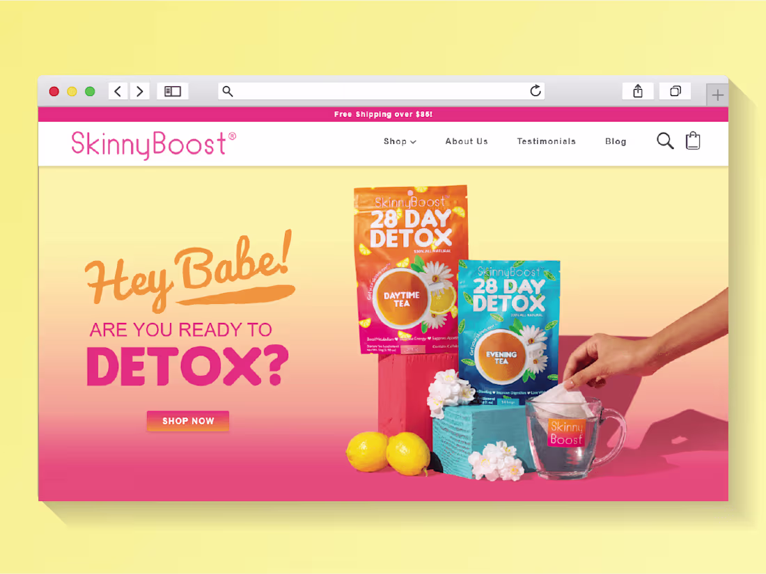 Cover image for SkinnyBoost - Website Design