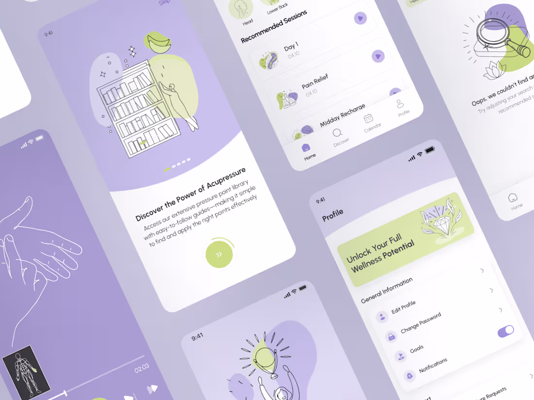 Cover image for UI/UX Mobile App Design for a Wellness, Health  & Acupressure