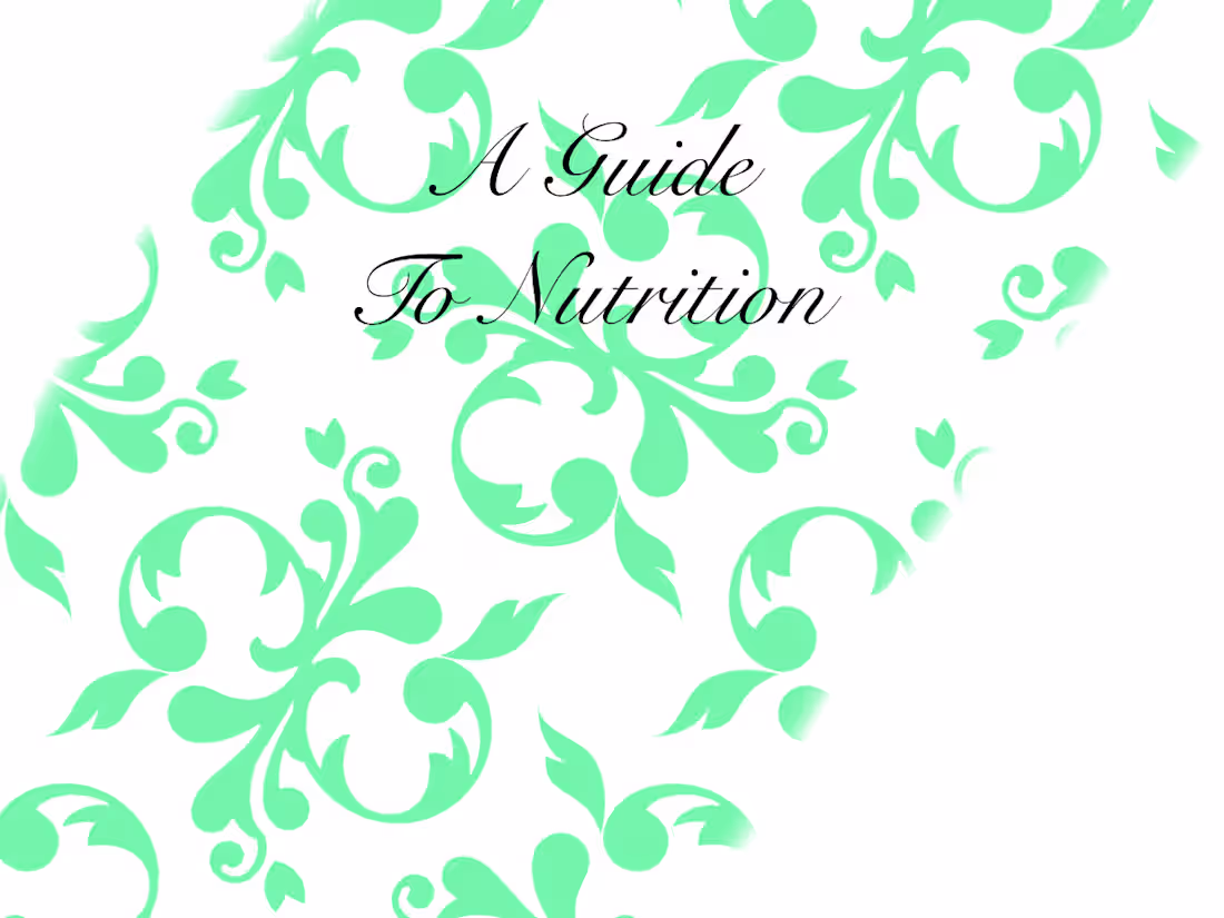 Cover image for A Guide To Nutrition 