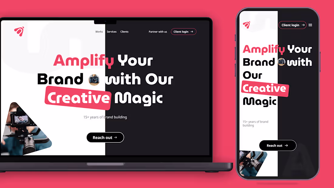 Cover image for Responsive creative agency website hero