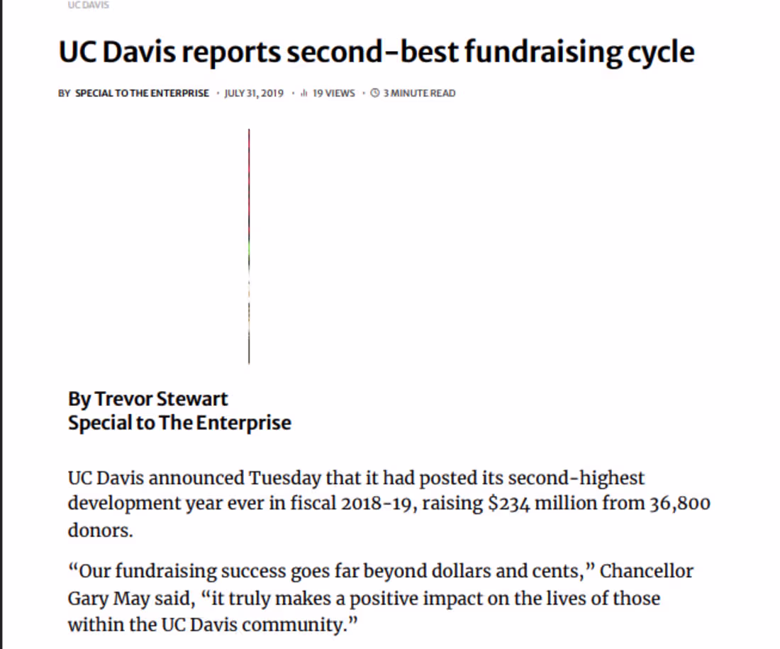 Cover image for Working in fundraising communications at UC Davis was such a...