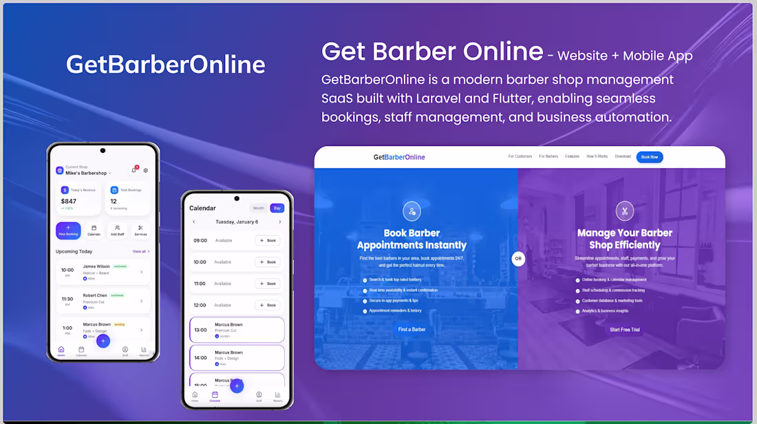 Cover image for Barber Appointment & Booking SaaS