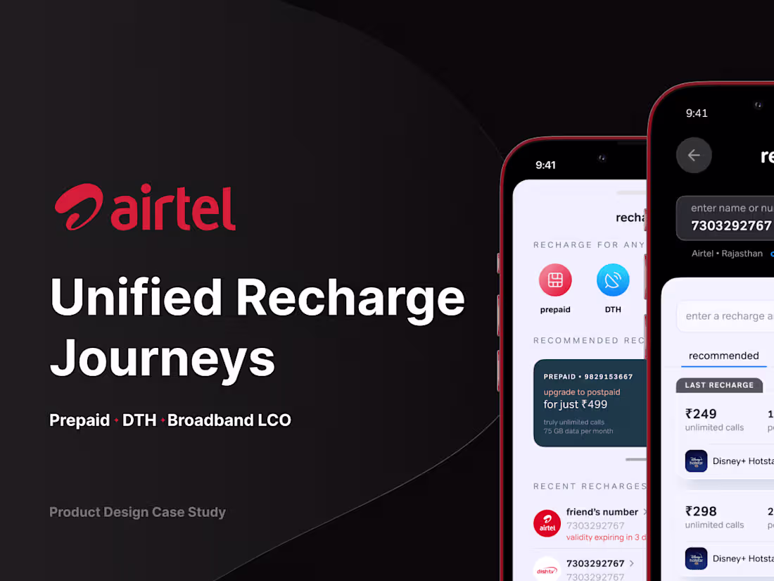 Cover image for Airtel ✦ Unified Recharge Journeys