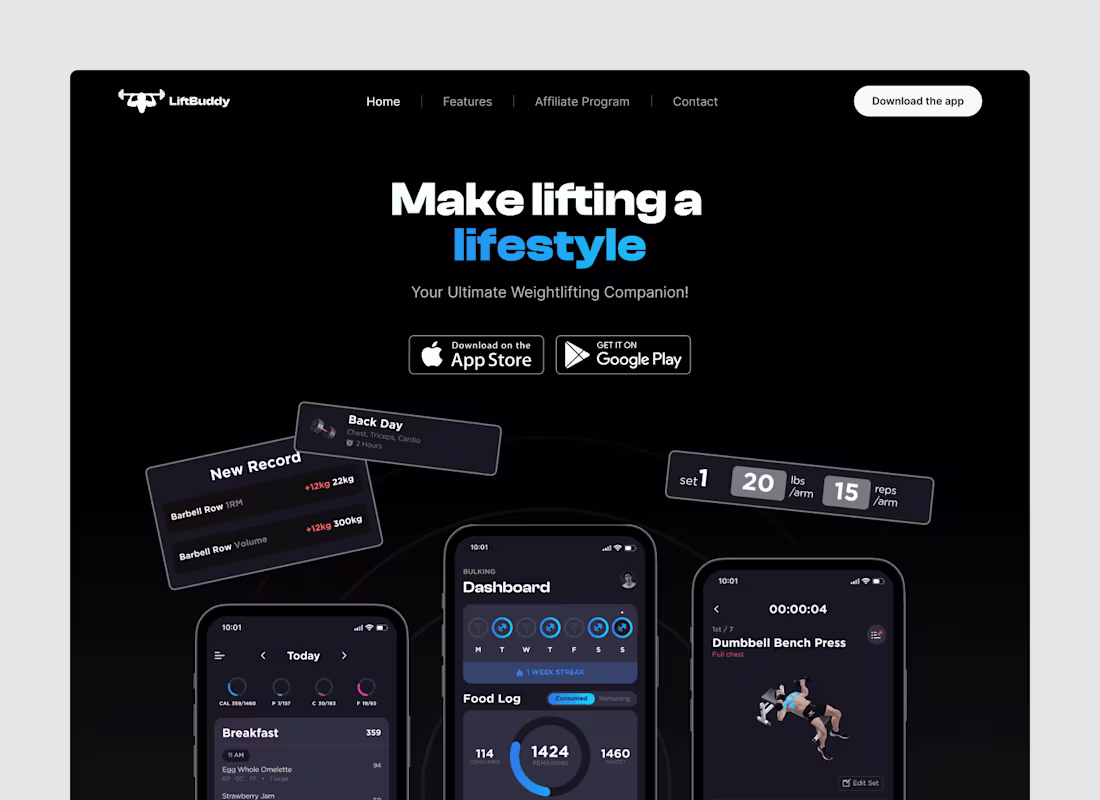 Cover image for Liftbuddy Landing Page Design