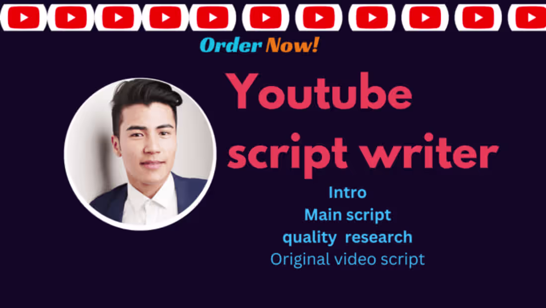 Cover image for I will be your professional writer for youtube or video scripts