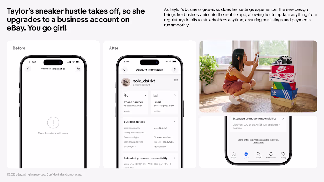 Cover image for eBay Account Settings Redesign