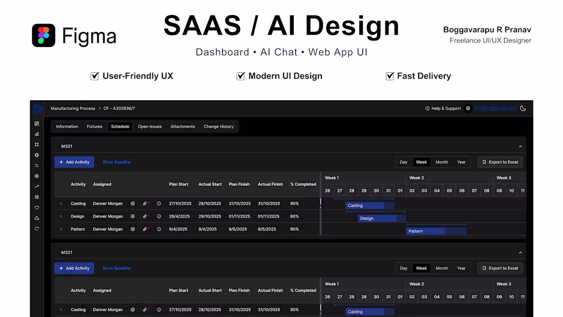 Cover image for I will design a modern saas dashboard and ai web app UI UX