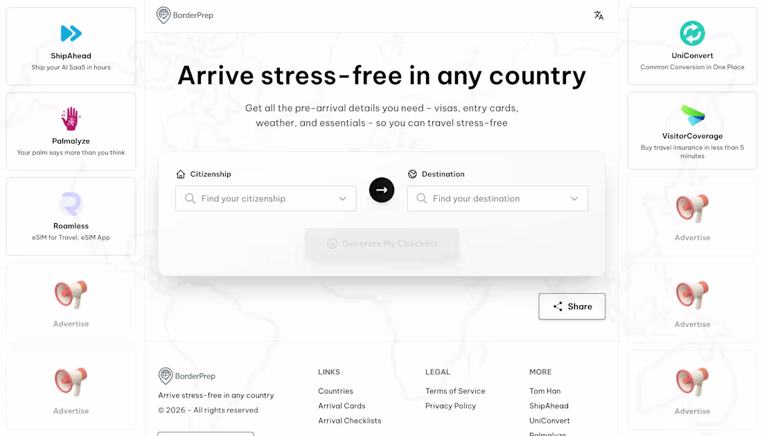 Cover image for A pre-arrival checklist before arrive