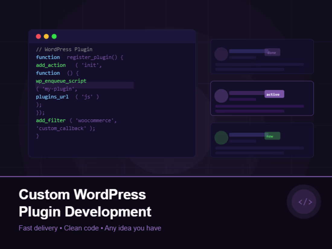 Cover image for Custom WordPress & WooCommerce Plugin Development