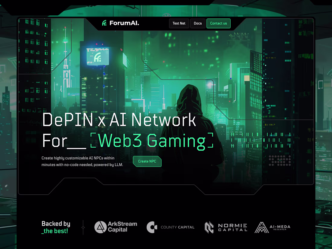 Cover image for ForumAI: UI design of DePIN platform
