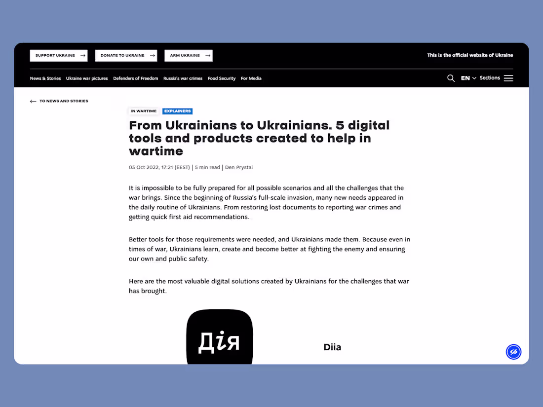 Cover image for Writing Articles for the Official Website of Ukraine