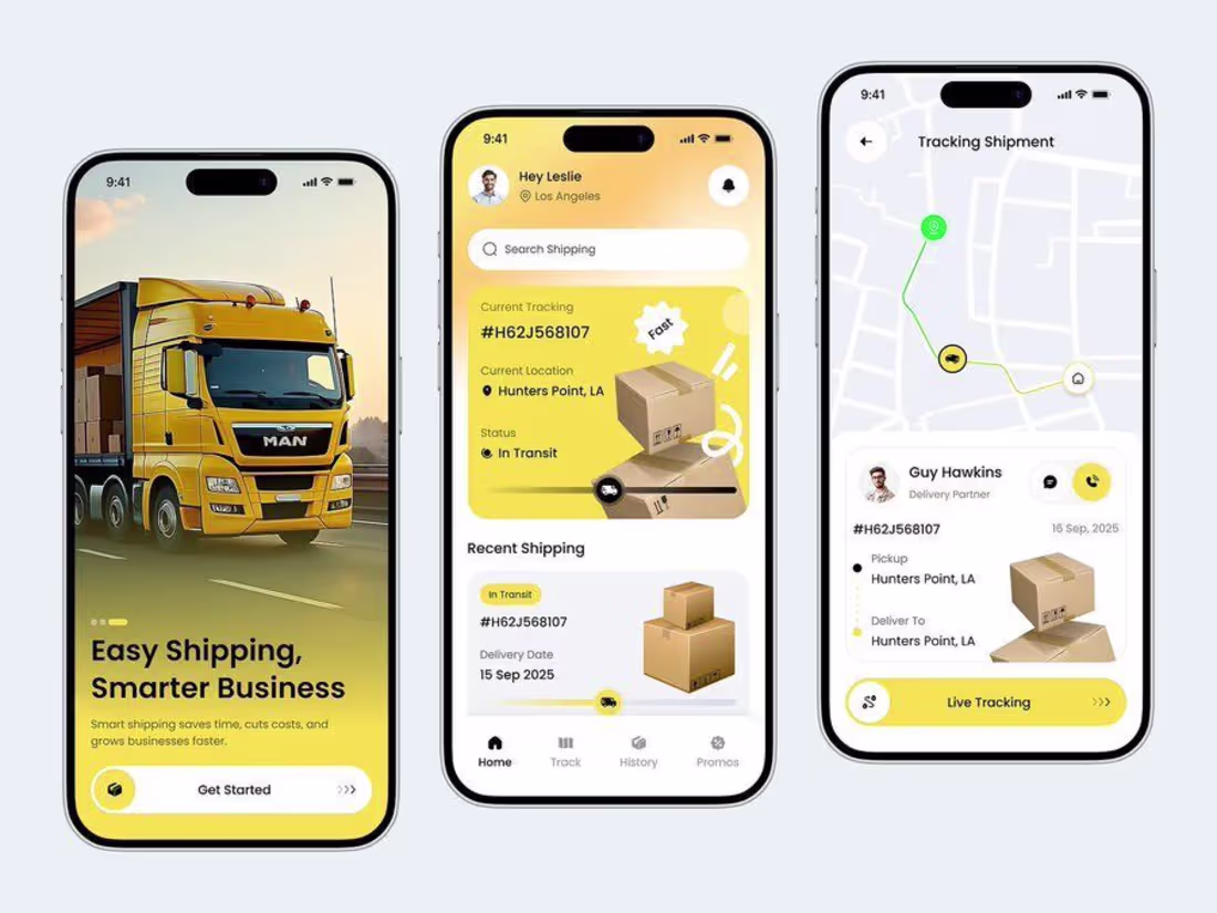 Cover image for Innovative Shipping & Tracking App UI/UX Design Services