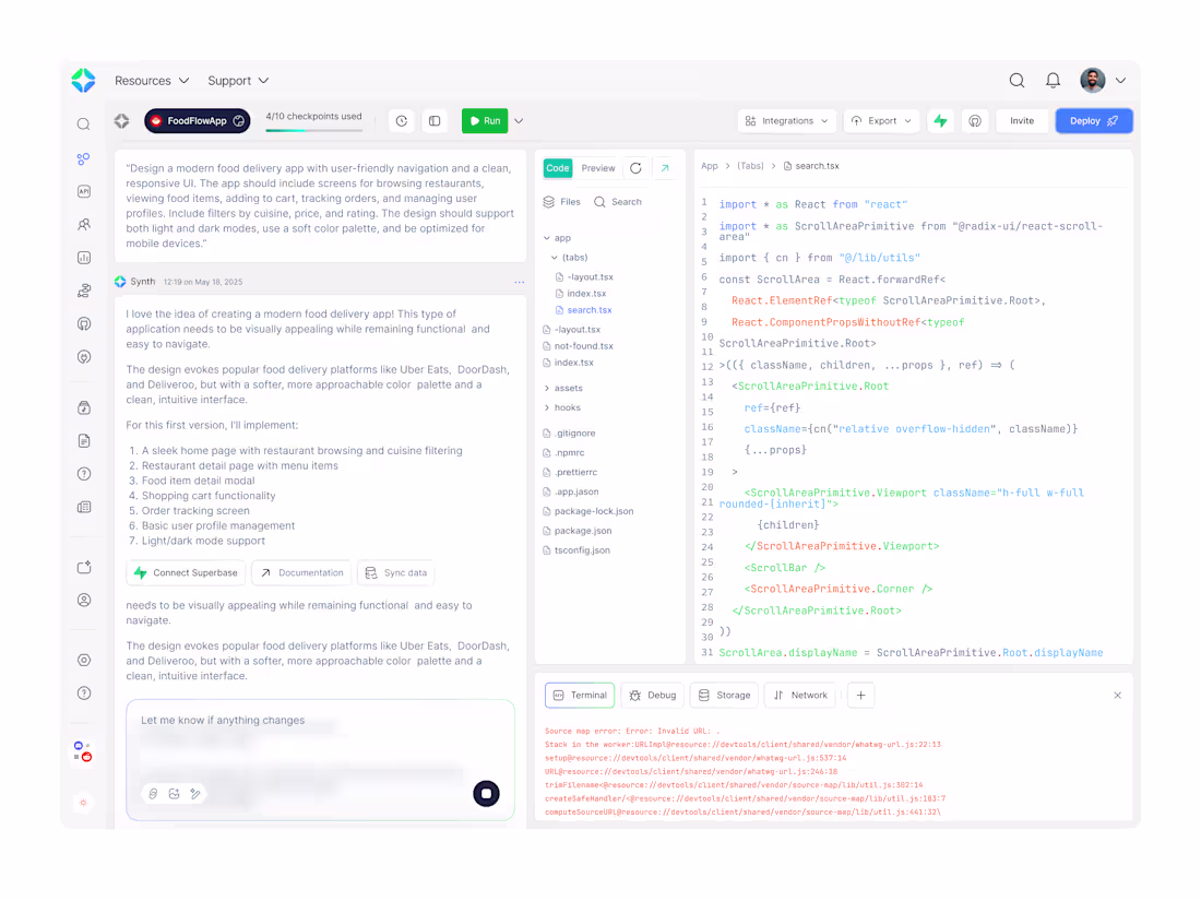 Cover image for AI agents Vibe coding dashboard: SnythAI SAAS product design.