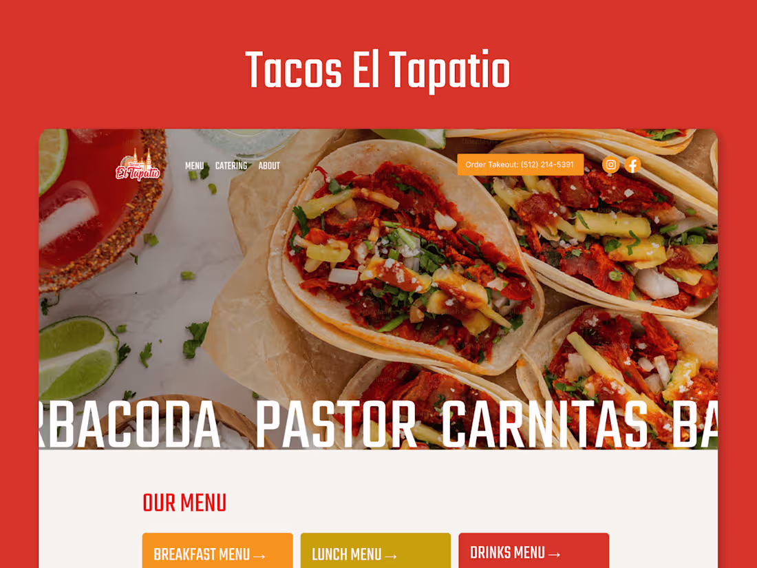Cover image for Tacos El Tapatio Website Redesign and Build