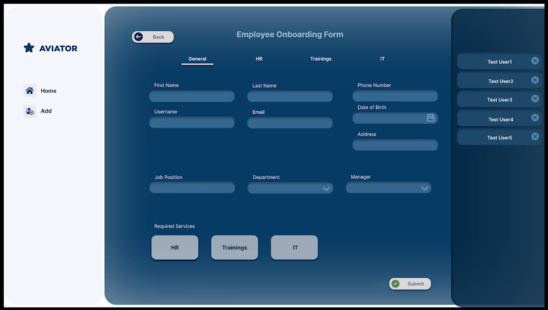 Cover image for Figma designs for an employee onboarding Power Apps canvas a...