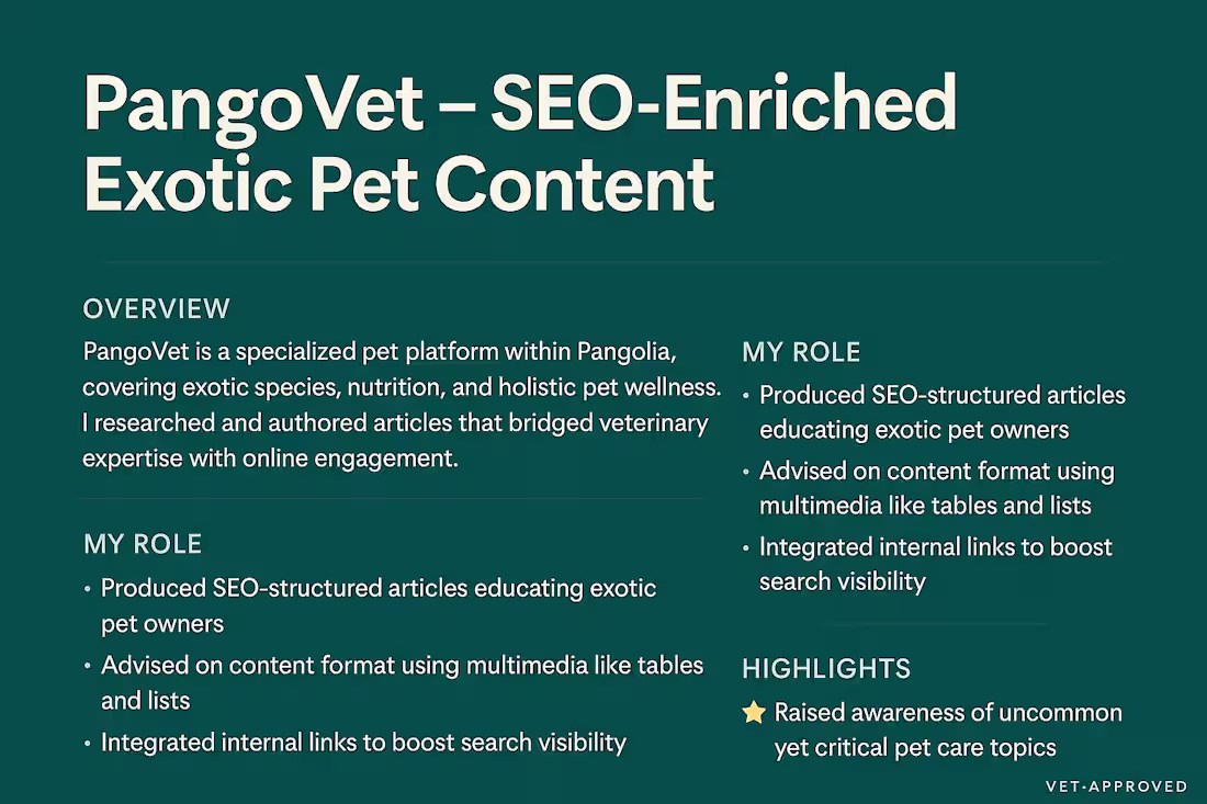 Cover image for My work with PangoVet