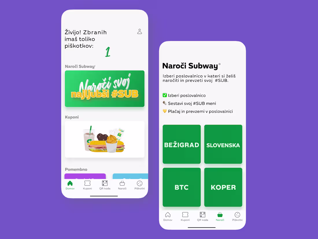 Cover image for Subway® Slovenija loyalty app