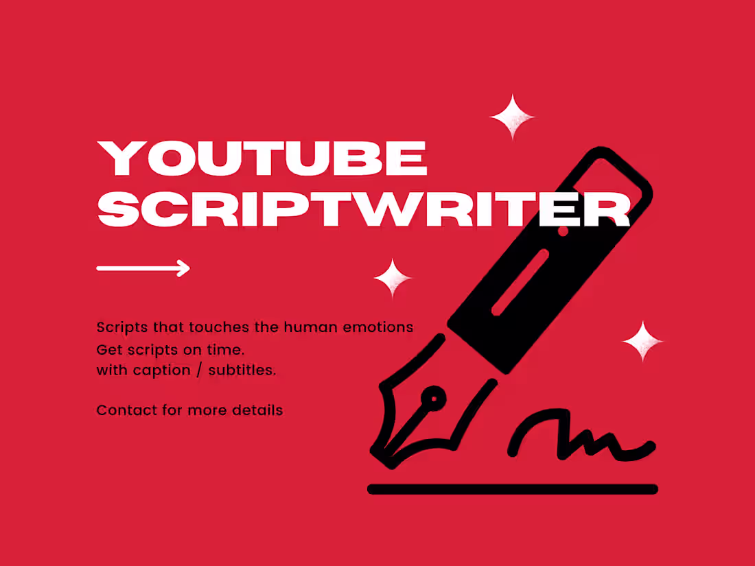 Cover image for YouTube Scriptwriter for Motivational Drama stories
