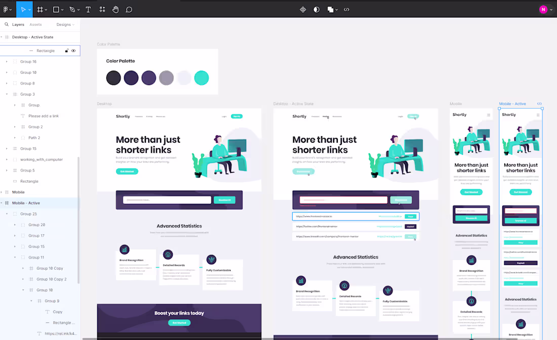 Cover image for Figma to Website | Responsive URL Shortener 